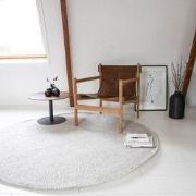 Vloerkleed Gerecycled Materiaal Rond Ciro Beige/wit op=op Wit; Beige; ...