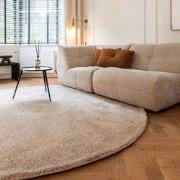 Rond Berber Vloerkleed Beige Nador - Wol - Rond 160 Ø - (M)