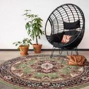 Rond Vintage vloerkleed Nain Perzisch Groen - Polypropyleen - Rond 160...