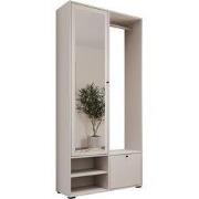 Meubella - Halkast Deacon - Wit - 90 cm - Met spiegel