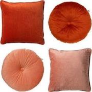 Dutch Decor KUSSENSET - 4-delig - Velvet Shapes - 45x45 cm en Ø40 cm -...