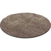 Tapijtenloods Basic Rond Shaggy vloerkleed Caramel Hoogpolig- 80 CM RO...