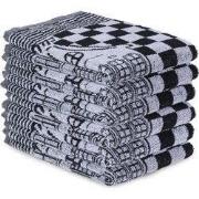 DoubleDry Luxe Keukenhanddoeken Set - 6 Stuks - 50x50 cm - 100% Katoen...