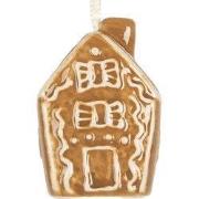 Clayre & Eef Kersthanger Huis 4x4x6 cm Bruin Keramiek