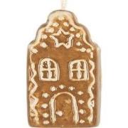 Clayre & Eef Kersthanger Huis 4x4x6 cm Bruin Keramiek