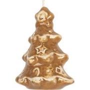 Clayre & Eef Kersthanger Kerstboom 6x5x9 cm Bruin Keramiek