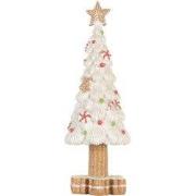 Clayre & Eef Kerstdecoratie Kerstboom Ø 12x33 cm Wit Kunststof