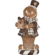Clayre & Eef Kerstdecoratie Beeld Gingerbread man 9x8x20 cm Bruin Kuns...