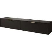 Meubella - TV-Meubel Silas - Zwart - 175 cm