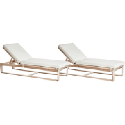 AZZANELLO - Ligstoel set van 2 - Gebroken wit - Acaciahout