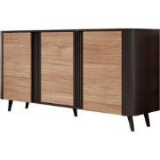 Meubella - Dressoir Veda - Zwart  - Eiken - 150 cm