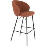 Housecraft Living Joa Barkruk met rugleuning 75 cm Boucle Terra - Set ...