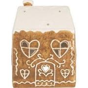 Clayre & Eef Waxinelichthouder Huis 12x7x16 cm Bruin Keramiek