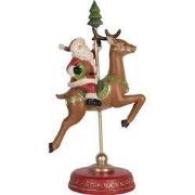 Clayre & Eef Beeld Kerstman 16x11x30 cm Rood Kunststof