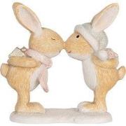 Clayre & Eef Decoratie Beeld Konijn 10x5x10 cm Bruin Kunststof