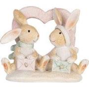 Clayre & Eef Decoratie Beeld Konijn 11x6x9 cm Bruin Kunststof