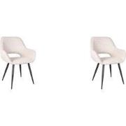 LABEL51 Eetkamerstoel Fer - Naturel - Boucle - set van 2