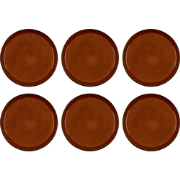 Bitz® Gastro - 6 stuks Aardewerk Ontbijtborden 21 cm Amber/Zwart 82140...