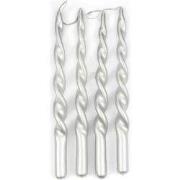 Rivièra Maison Twisted dinerkaarsen zilver/glossy gedraaid 30 cm (4 St...