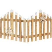 Decoratief kersthek met LED natuur 77x38 cm gemaakt van hout Timer