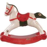 Clayre & Eef Beeld Hobbelpaard 12x4x11 cm Beige Keramiek