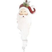 Clayre & Eef Wanddecoratie Kerstman 30x10x79 cm Wit Rood Metaal