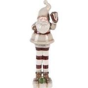 Clayre & Eef Kerstdecoratie Beeld Kerstman 8x7x23 cm Beige Keramiek