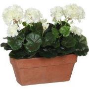 Mica Decorations Geranium Kunstplant in Balkonbak - L29 x B13 x H40 cm...