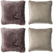 KUSSENSET - 4-delig Fluffy & Velvet - 45x45 cm - inclusief binnenkusse...