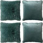 Dutch Decor KUSSENSET - 4-delig Fluffy & Velvet - 45x45 cm - inclusief...