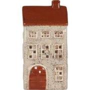 Clayre & Eef Waxinelichthouder Huis 12x8x24 cm Beige Keramiek