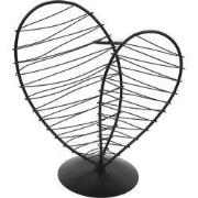 Decopatent - Metalen Hart Vaas met Glazen Buis – Decoratief Silhouet V...