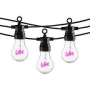 Party lights love pink 10 led bulbs IP44 adapter included - l450cm