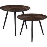 Dane Side Table - Set of 2 - H44 x Ø54 cm - Recycled Wood - Brown