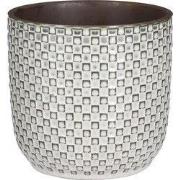 Daan pot round white - h17,5xd19cm