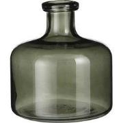 Mica Decorations Regal Fles Vaas - H22 x Ø20 cm - Glas - Groen