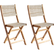 PROSSEDI - Set van 2 tuinstoelen - Beige - Acaciahout