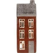 Clayre & Eef Waxinelichthouder Huis 10x7x26 cm Bruin Keramiek