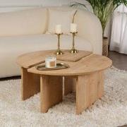 Ronde Salontafel Moari Eikenhout Melamine 90 cm