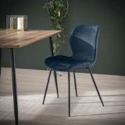Set van 4 eetkamerstoelen Argo Velours blauw