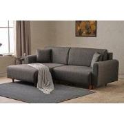 Hoekbank met slaapfunctie Links Mane Antraciet