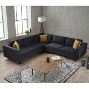 Hoekbank Kale Velvet Antraciet - vijf persoons