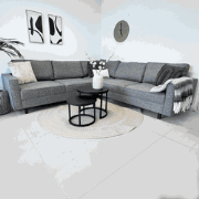 Hoekbank Kale Stof Grijs - vijf persoons