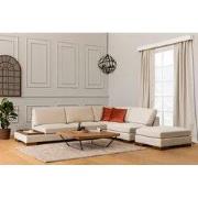 Hoekbank Rechts Tulip Beige - Met Hocker