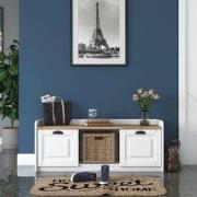 Schoenenkast Samos Wit Walnoot Melamine