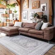 Vintage Vloerkleed Aila Grijs/Roze Grijs; Roze - Polypropyleen