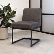 Industriële Eetkamerstoel Nathan Antraciet - Zonder Armleuningen