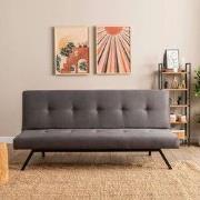 3-Zits Slaapbank Zoly Grijs Stof - 180 cm - Zonder armleuningen - Geca...