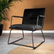 Fauteuil zwart velvet stof Hailey