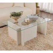 Rechthoekige Moderne Salontafel Vetroni Wit Hout Look - Glas - 105x65 ...